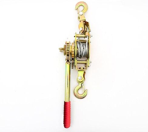 Rope Tensioner Manual Hand Crank Winch Double Hook Cable Puller Carbon Steel Construction Gear System Easy Suitable for Automotive, 1 Ton in Saudi Arabia