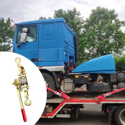 Rope Tensioner Manual Hand Crank Winch Double Hook Cable Puller Carbon Steel Construction Gear System Easy Suitable for Automotive, 1 Ton in Saudi Arabia