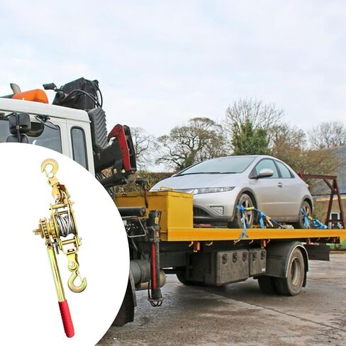 Rope Tensioner Manual Hand Crank Winch Double Hook Cable Puller Carbon Steel Construction Gear System Easy Suitable for Automotive, 1 Ton in Saudi Arabia