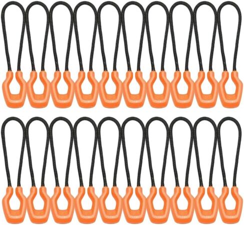 Luminous Zipper Pull Replacement Rope Set 20pcs for Backpacks Camping Tent Luggage 2in for tpu(Orange) in Kuwait