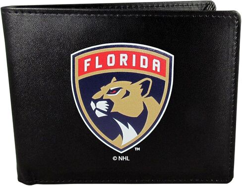 NHL Florida Panthers Unisex Siskiyou Sportsbi-Fold Wallet Large Logo, Black, One Size in Kuwait