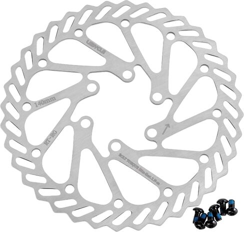 BlueStars 140mm Disc Brake Rotor Stainless Steel Bike Disc Brake Rotor with 6 Bolts - Fit for Road Bike Mountain Bike MTB BMX in Kuwait