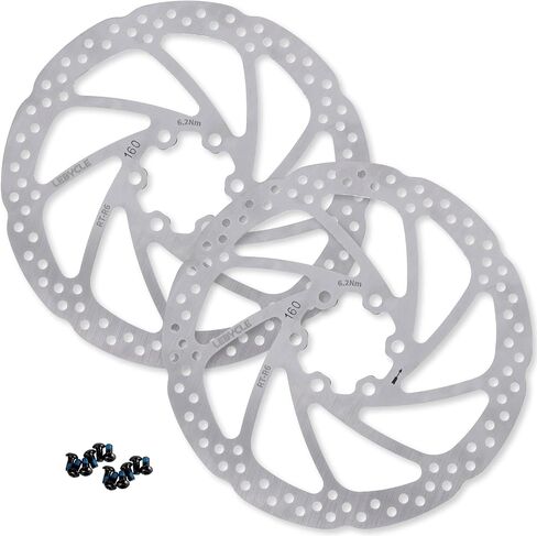 BlueStars 140mm Disc Brake Rotor Stainless Steel Bike Disc Brake Rotor with 6 Bolts - Fit for Road Bike Mountain Bike MTB BMX in Kuwait
