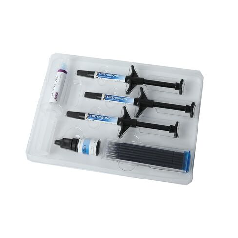 مجموعة أدوات لاصقة لتقويم الأسنان من Dentex ORTHOBOND Light Cure شفافة 3 × 4 جرام معجون + برايمر + منقوش in Kuwait