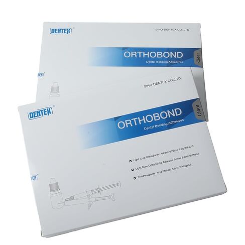 مجموعة أدوات لاصقة لتقويم الأسنان من Dentex ORTHOBOND Light Cure شفافة 3 × 4 جرام معجون + برايمر + منقوش in Kuwait
