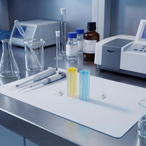 Xuhal 2 Pcs UV Quartz Cuvettes for Spectrometer Standard Quartz Cells - 0.35 ml Double-Sided Polishing Cuvettes with Sealing Cover and 2 Optical Windows, Spectral Range 190-2500 nm, Pathlength 10 mm in Saudi Arabia