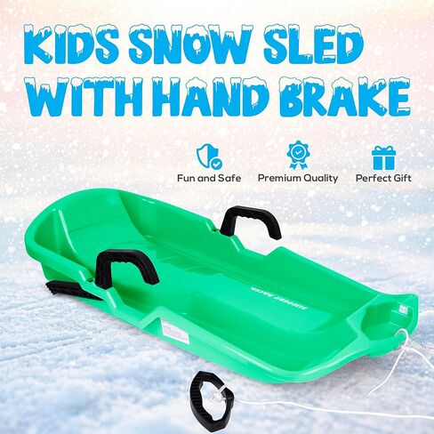 Slippery Racer Downhill Thunder Kids Snow Sled, Green in Kuwait