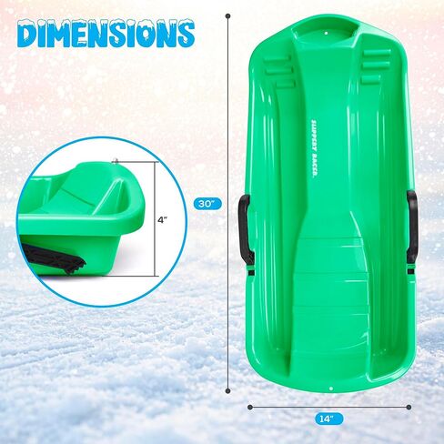 Slippery Racer Downhill Thunder Kids Snow Sled, Green in Kuwait