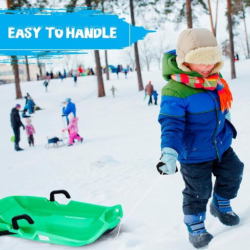 Slippery Racer Downhill Thunder Kids Snow Sled, Green in Kuwait