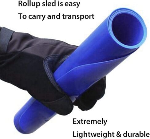 Sand Sled, 53x18in Roll Up Snow Sled, Lightweight Sand Sled for Beach Cart, Snow Rolling Slider, Portable Plastic Sleds for Sand, Blue in Kuwait