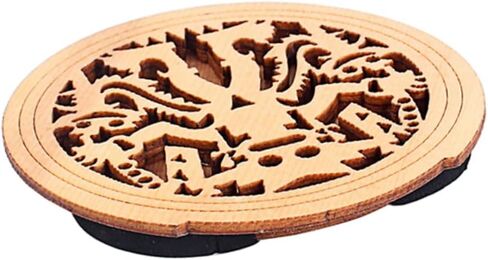 Toddmomy Human Pattern Maple Wood Soundhole Cover for 40 41 Guitars Acoustic Sound Hole Block Feedback Buffer Wooden Guitar Soundhole Silencer in Kuwait