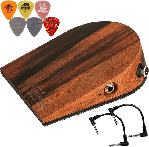 صندوق إيقاع إيقاعي تناظري من Ortega Guitars ANNAlogX-SE، خشب الأبنوس المخطط - حزمة مع كابلين للتصحيح و6 قطع من Dunlop in Kuwait