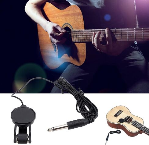 Practical ClampHolder-on-Pickup Microphone-Piezo for Acoustic Guitar Folk Guitar, Stable in Kuwait