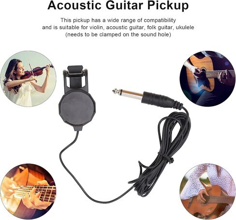 Practical ClampHolder-on-Pickup Microphone-Piezo for Acoustic Guitar Folk Guitar, Stable in Kuwait
