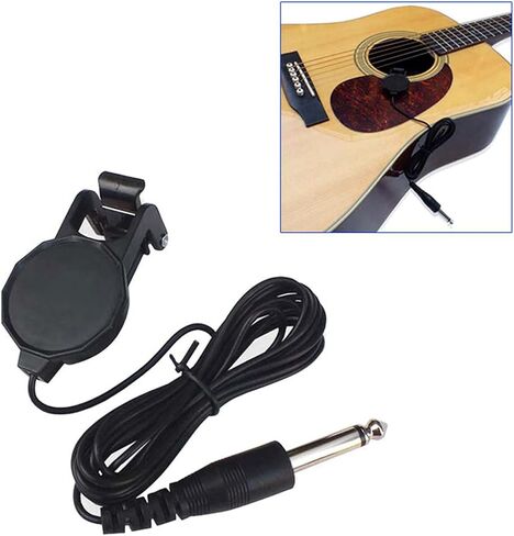 Practical ClampHolder-on-Pickup Microphone-Piezo for Acoustic Guitar Folk Guitar, Stable in Kuwait