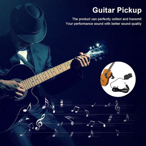 Practical ClampHolder-on-Pickup Microphone-Piezo for Acoustic Guitar Folk Guitar, Stable in Kuwait