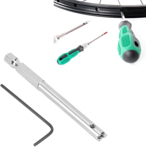 Bike Spoke Nipple Tool – Stainless Steel Hex Wrench & Screwdriver Bit with Circlip for Bicycle Wheel Truing, Road/Mountain Bike Repair Kit in Kuwait