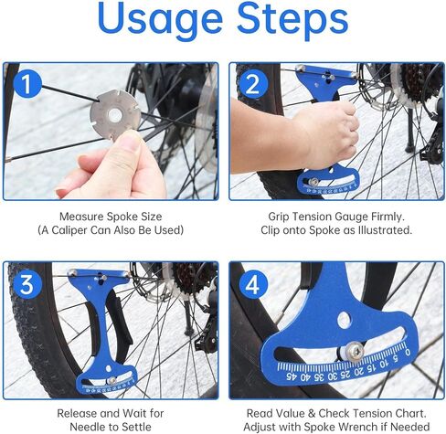 Windance Aluminum Alloy Spoke Tension Meter Tool for Mountain Bikes Bicycles with Tension Conversion Chart, Gauge Caliper, Wheel Group Spoke Measurement Deviation Correction Tool in Kuwait