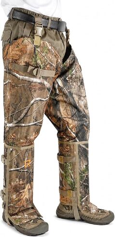 Qiullen Camo Snake Chaps for Hunting Hiking Work Outdoor:3-Layer Puncture Resistant Leggings-One Size with Boot Straps,Ultra Lightweight 1000D Nylon Snake Bite Protection Gaiters in Kuwait