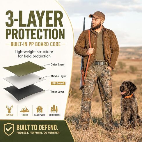 Qiullen Camo Snake Chaps for Hunting Hiking Work Outdoor:3-Layer Puncture Resistant Leggings-One Size with Boot Straps,Ultra Lightweight 1000D Nylon Snake Bite Protection Gaiters in Kuwait