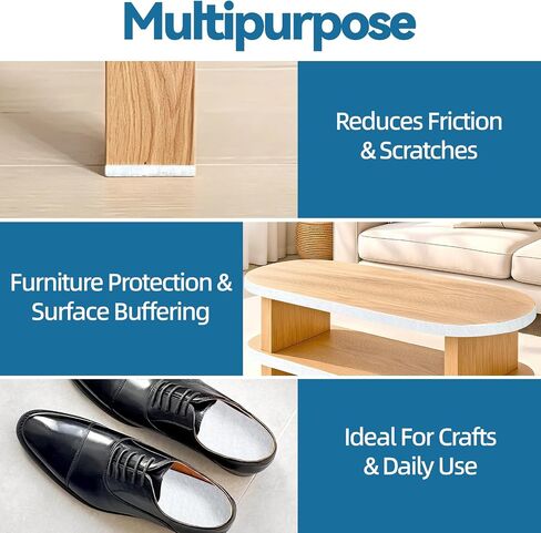 Self-Adhesive Felt Roll, Soft Cuttable Fabric, White Padding Felt, Flexible Multipurpose for Furniture Protection, General Buffering & Support, 1 Roll (90×6×0.24 inch) in Kuwait