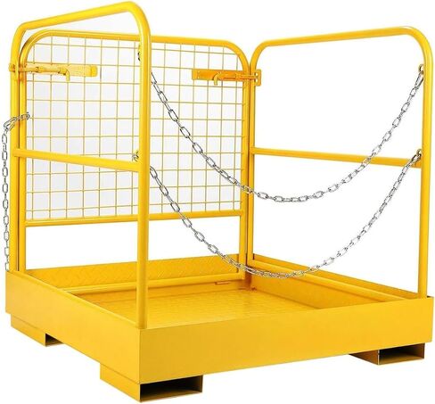 Forklift Safety Cage, 36 x36 Inch Heavy Duty Forklift Man Basket,1150lbs Capacity Forklift Work Platform w/Chains Provide Safety for Most Aerial Work in Kuwait