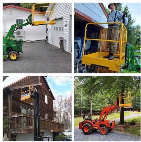 Forklift Safety Cage, 36 x36 Inch Heavy Duty Forklift Man Basket,1150lbs Capacity Forklift Work Platform w/Chains Provide Safety for Most Aerial Work in Kuwait