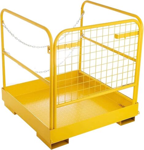Forklift Safety Cage, 36 x36 Inch Heavy Duty Forklift Man Basket,1150lbs Capacity Forklift Work Platform w/Chains Provide Safety for Most Aerial Work in Kuwait