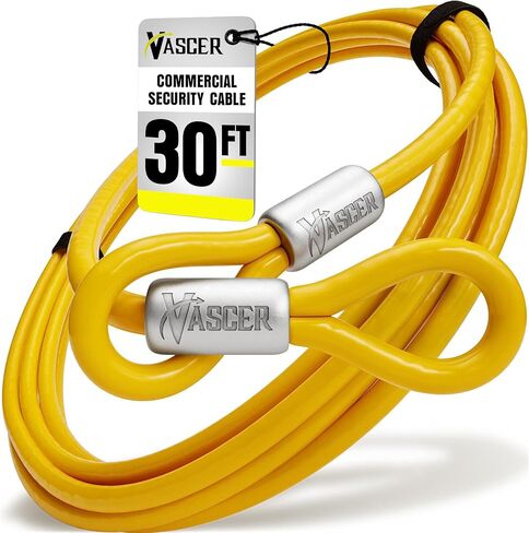 Vascer Commercial Heavy Duty Braided Galvanized Steel Theft Deterrent Security Cable with Looped Ends. (1/2 Inch Thick, 7x19 Construction, 10 Feet) in Saudi Arabia