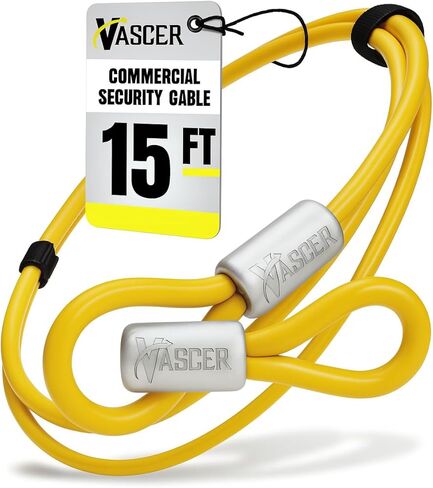 Vascer Commercial Heavy Duty Braided Galvanized Steel Theft Deterrent Security Cable with Looped Ends. (1/2 Inch Thick, 7x19 Construction, 10 Feet) in Saudi Arabia