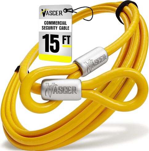 Vascer Commercial Heavy Duty Braided Galvanized Steel Theft Deterrent Security Cable with Looped Ends. (1/2 Inch Thick, 7x19 Construction, 10 Feet) in Saudi Arabia