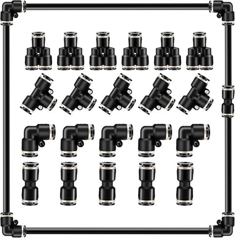 4mm Push to Connect Air Line Union Y Splitter Fittings 3 Way 10 Pack | 3 way union y coupler instant pushlock composite pneumatic air tube fittings disconnect adapter quick connect mechanism in Kuwait