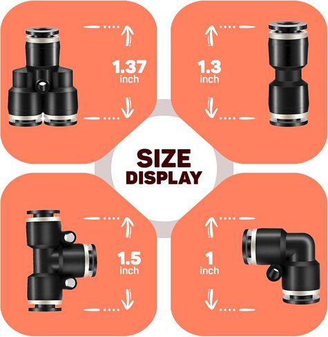 4mm Push to Connect Air Line Union Y Splitter Fittings 3 Way 10 Pack | 3 way union y coupler instant pushlock composite pneumatic air tube fittings disconnect adapter quick connect mechanism in Kuwait
