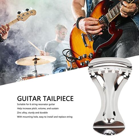 Guitar Tailpiece Zinc Alloy Replacement for 6 String Resonator Guitar, Electric Guitar Bridge Tailpiece with Mounting Screws in Kuwait