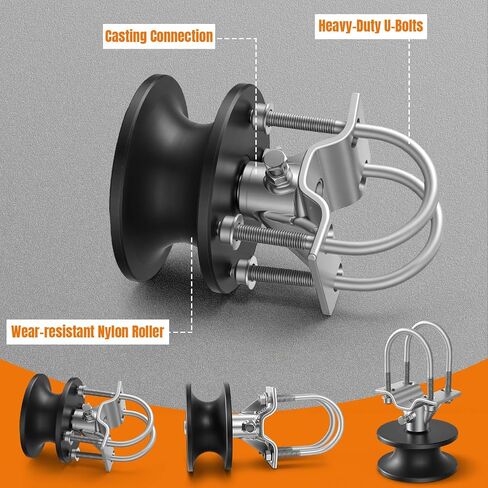 Pack of 4 Cantilever Gate Rollers w/H-Shaped Wheel Groove Heavy Duty Sliding Roller Rolling Hardware Kit Fits 2in Fence Frames 4in Square Post in Kuwait