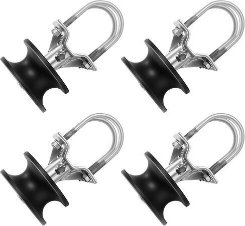 Pack of 4 Cantilever Gate Rollers w/H-Shaped Wheel Groove Heavy Duty Sliding Roller Rolling Hardware Kit Fits 2in Fence Frames 4in Square Post in Kuwait