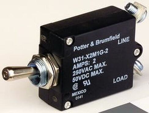 TE CONNECTIVITY/POTTER & BRUMFIELD W31-X2M1G-20 قاطع دائرة، حراري، 1P، 250V، 20A in Kuwait