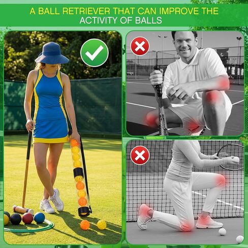 Soulchen 2 حزمة من كرات المسترد العلوية متوافقة مع أنبوب التقاط كرة التنس Pickleball يحمل 11/16 كرات مع حزام الكتف سهل الالتقاط حامل الكرة المحمول للتخزين المتوافق مع كرة Pickleball in Kuwait