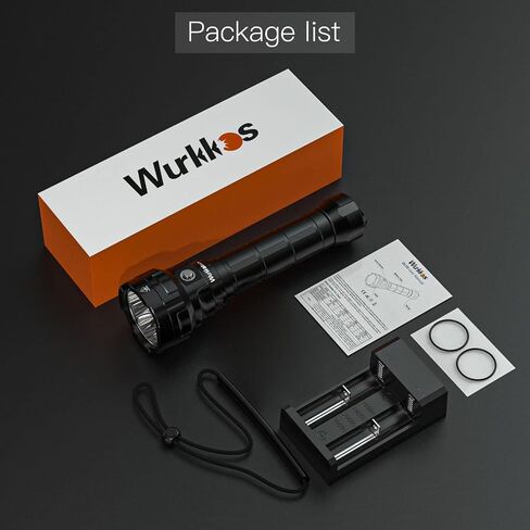 Wurkkos DL70 Dive Light Scuba Diving - 13000lm Super Bright Dive Flashlight 150m IPX8 مقاوم للماء الشعلة LED مصباح يدوي تحت الماء للغوص 4 وضع للنشاط تحت الماء (أسود) in Kuwait