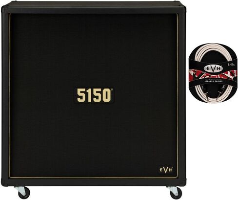 EVH 5150 Iconic Series EL34 160W 4x12 Amp Cabinet with 1/4-Inch Parallel Speaker Input Jack (Black) Bundle with EVH Premium Quality Durable 6.49-Feet Speaker Cable (2 Items) in Kuwait