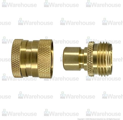 مجموعة توصيل سريع لخرطوم حديقة Dixon 500QCK الأصلي، 3/4 بوصة ذكر/أنثى GHT، غير مصقول، نحاس، 150 رطل لكل بوصة مربعة in Kuwait
