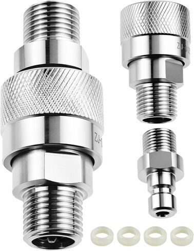 M16-M14 Hydraulic Quick Connect Fittings Fit for AGT and Most Chinese Mini Excavators 2 Male & 2 Female Couples Hydraulic Hose Connection Adapter with 4×Gaskets in Kuwait