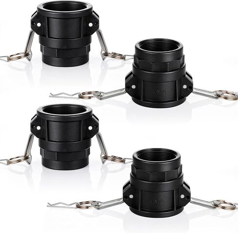 4 عبوات من تركيبات Camlock مقاس 2 بوصة من مادة البولي بروبيلين، النوع القياسي D، 2 بوصة أنثى مقرنة × 2 بوصة خيط ذكر، موصل خرطوم متين مع حشية Camlock بالداخل in Kuwait