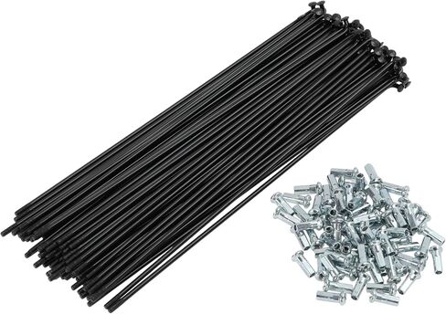 72 Set 12G Bicycle Spokes 278mm Bike Wheel Spokes Carbon Steel Black in Kuwait