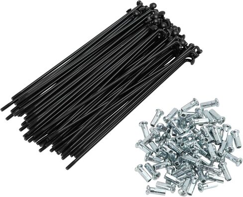 72 Set 12G Bicycle Spokes 278mm Bike Wheel Spokes Carbon Steel Black in Kuwait