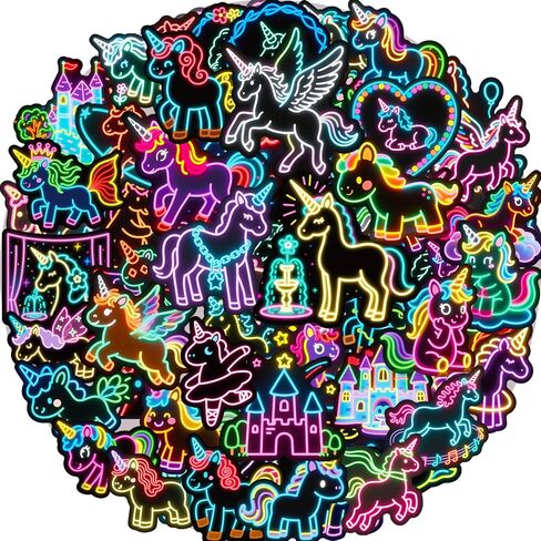 Space Stickers 56 Pcs Cool Neon Astronaut Sticker Pack, Prizes for Kids Classroom Rewards, Waterproof Vinyl Stickers for Water Bottles Laptop Scrapbooking Skateboard Journaling Luggage Skateboard etc in Saudi Arabia