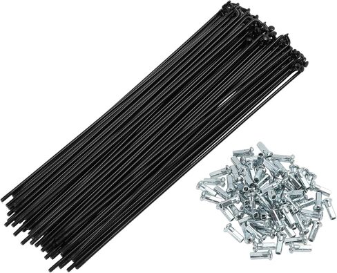 72 Set 12G Bicycle Spokes 278mm Bike Wheel Spokes Carbon Steel Black in Kuwait