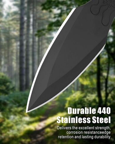 REAT Throwing Knives - 3 Piece, 7.5" 440 Stainless Steel with Full Tang Design, Includes Nylon Carrying Case for Safe Storage,Ninja Kunai Knives for Competition,Recreation,Gifts for Men,Women in Kuwait