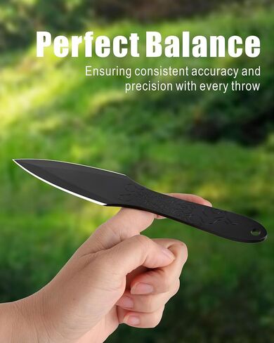 REAT Throwing Knives - 3 Piece, 7.5" 440 Stainless Steel with Full Tang Design, Includes Nylon Carrying Case for Safe Storage,Ninja Kunai Knives for Competition,Recreation,Gifts for Men,Women in Kuwait