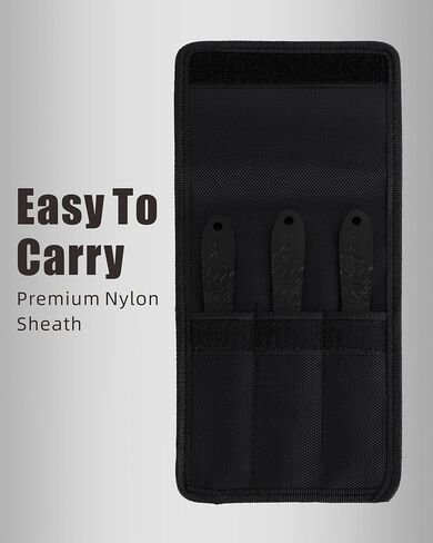 REAT Throwing Knives - 3 Piece, 7.5" 440 Stainless Steel with Full Tang Design, Includes Nylon Carrying Case for Safe Storage,Ninja Kunai Knives for Competition,Recreation,Gifts for Men,Women in Kuwait